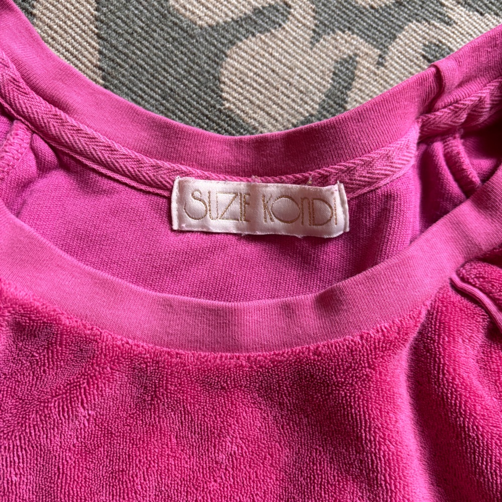 Suzi Kondi pink terry cloth sweatshirt - Picture 2 of 3